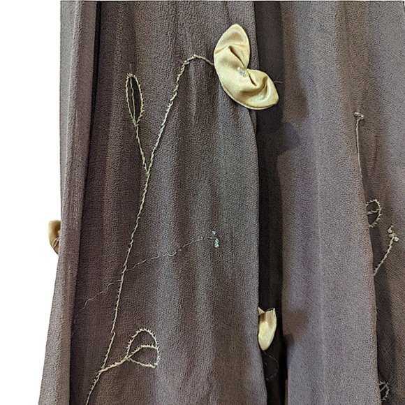 Lapis Mocha Silk Asymmetrical Hem Skirt Size Large - Picture 5 of 7